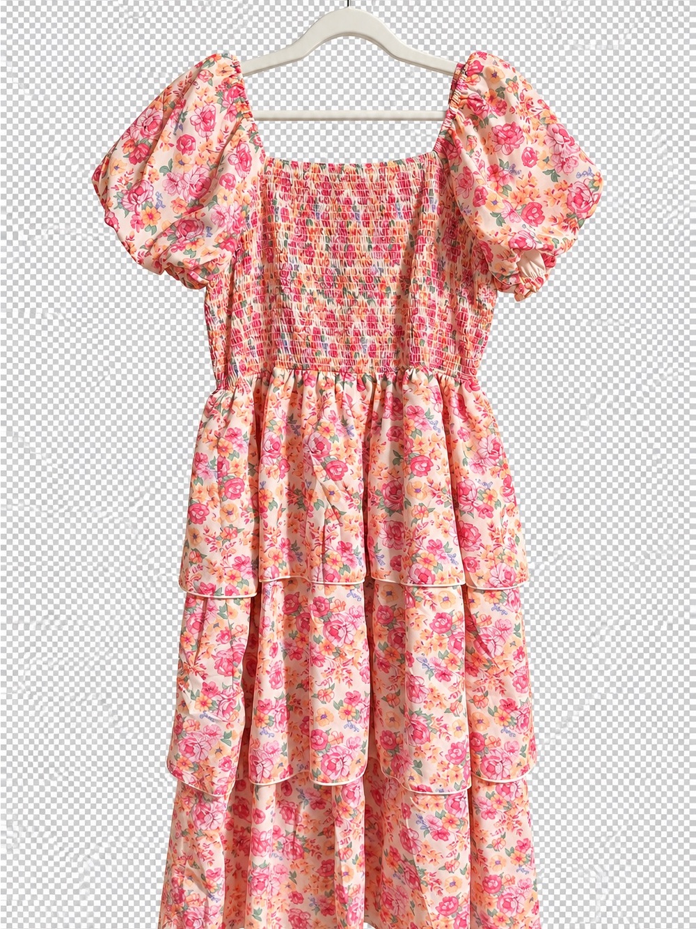 Simply Southern Lucy Floral Smocked Tiered Midi Dress XL NWT - Picture 3 of 5
